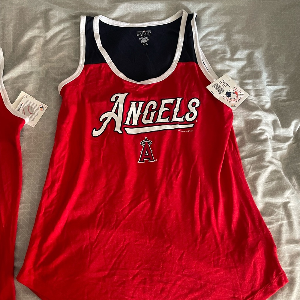 Genuine Merchandise Red and Black Angels Tank Top